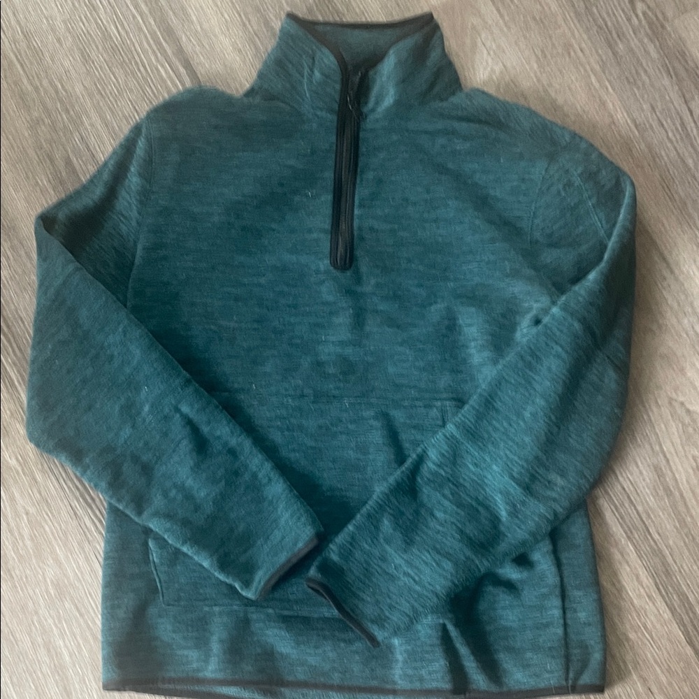 Banana Republic Men's Dark Teal Zip-Up Sweater